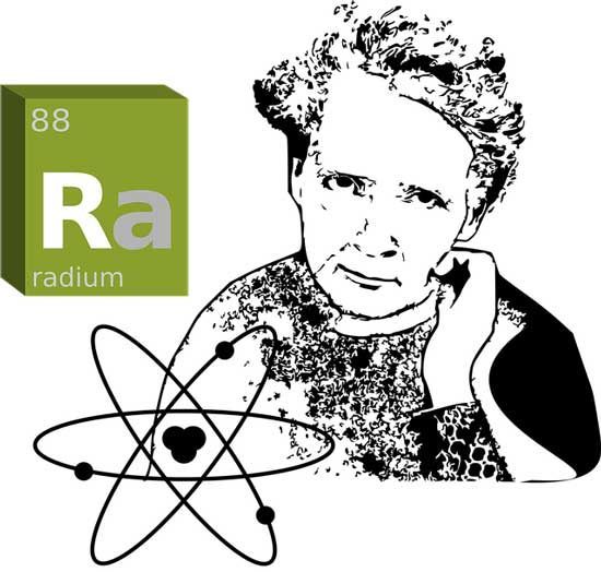 Мария Кюри е работила с радий-226, който има период на
